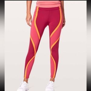 Lululemon Wild Twist 7/8 Tight *25” $118 Ruby Red Fuschia Pink Vivid Amber